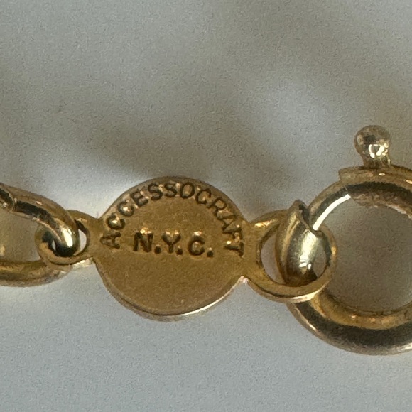 VINTAGE ACCESSOCRAFT NYC PENDANT BLUE GLASS STARBURST NECKLACE MIDCENTURY MINT - Picture 9 of 9